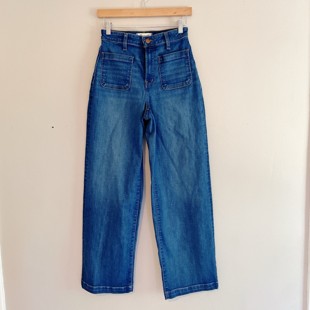Madewell, curvy Emmett wide leg dark stretch jeans size 26 - Picture 7 of 10